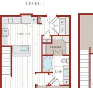 Aura Bluffview Apartments A7 Mezz Floor Plan Aura Bluffview Apartments A7 Mezz Floor Plan